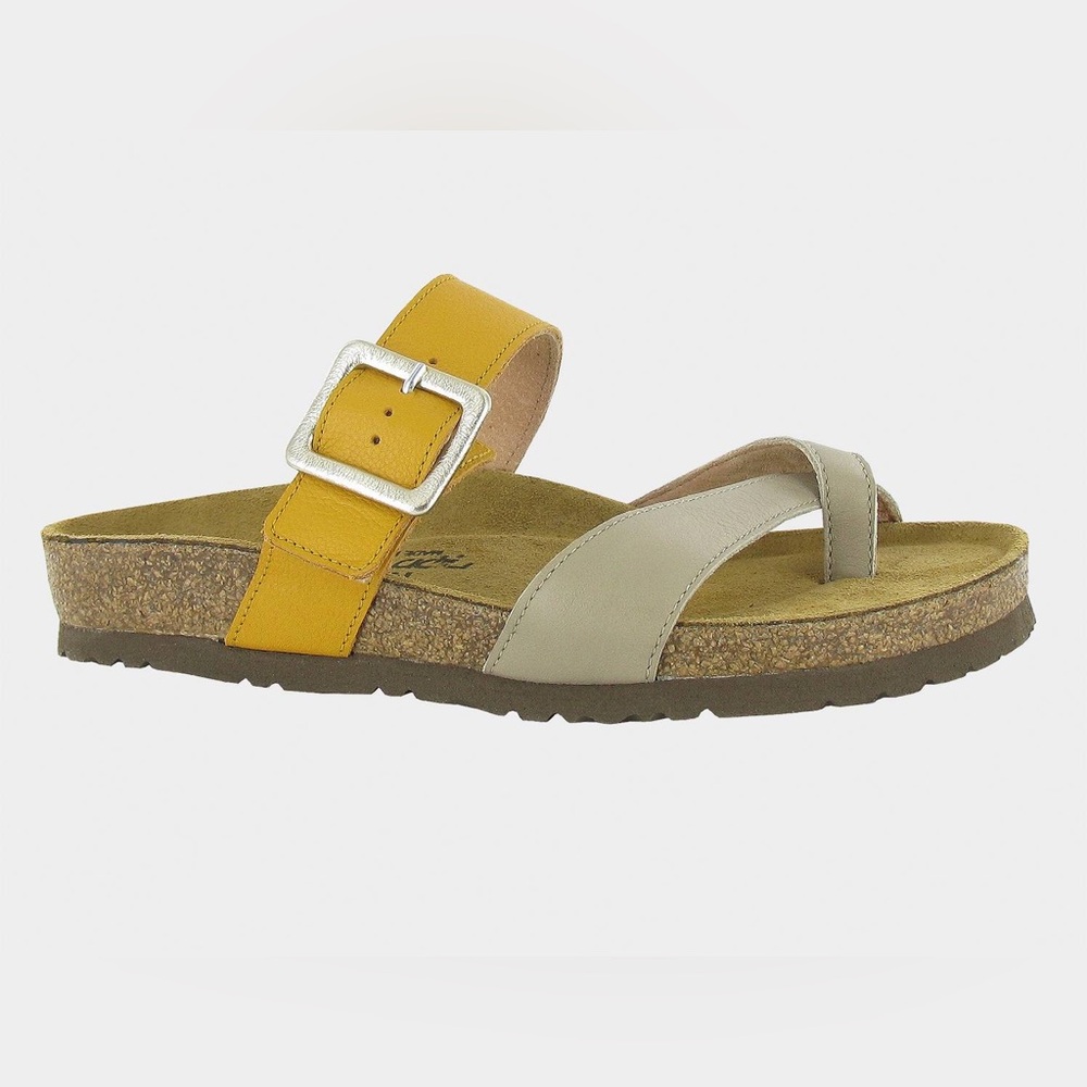 NEW!! Women’s Naot Fresno Soft Beige/Marigold Leather Sandal Size 36 (5-5.5)